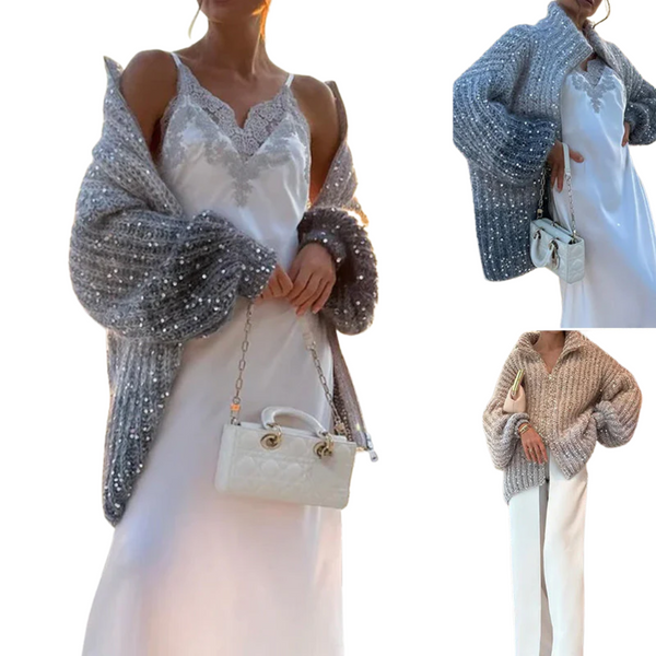 Dames Vest | Gebreid met Pailletten | Subtiele Glans & Comfort