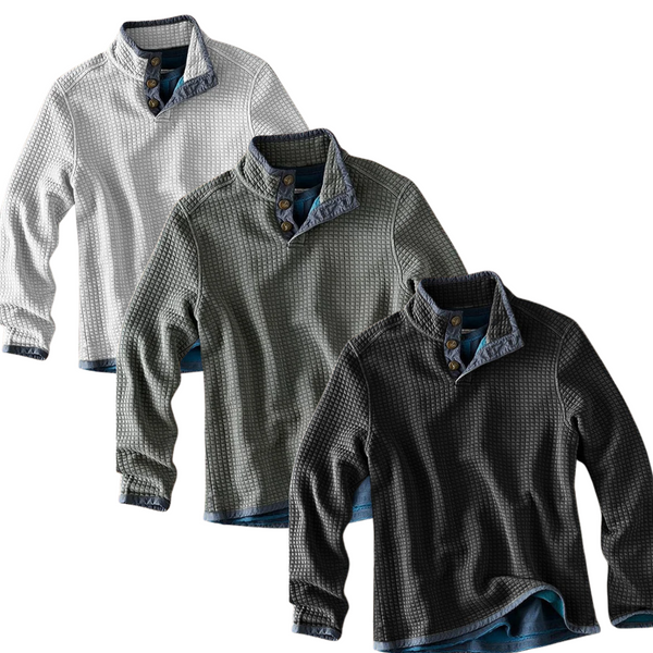 Heren Casual Overhemd | Losse Pasvorm | Opstaande Kraag | Lange Mouw