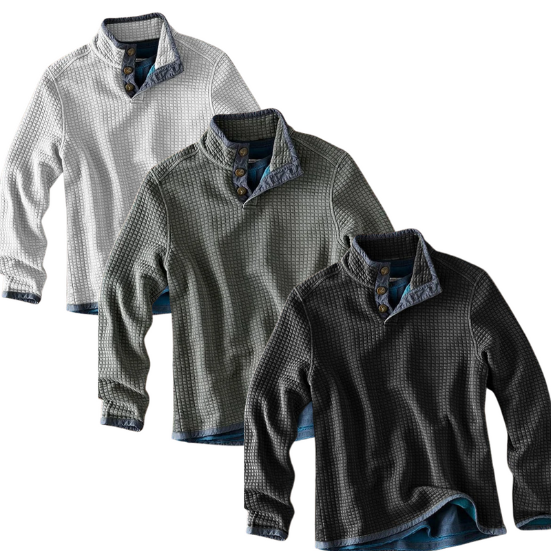 Heren Casual Overhemd | Losse Pasvorm | Opstaande Kraag | Lange Mouw