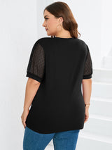 Janne - V-hals T-shirt met mouw en buikbedekking