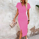 Willa - Casual Short Mini Dress with V-Neck