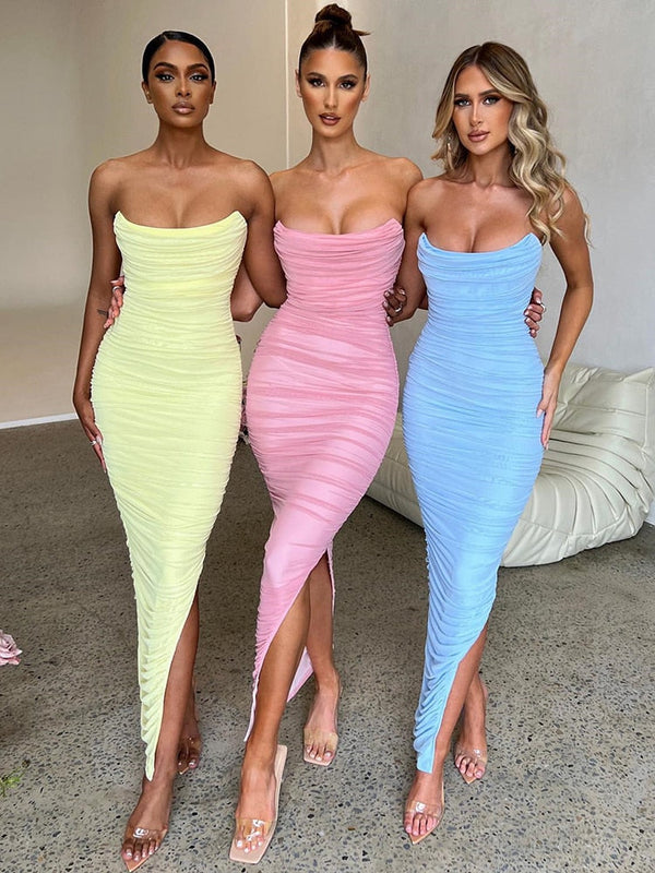 Off-shoulder Maxikleed