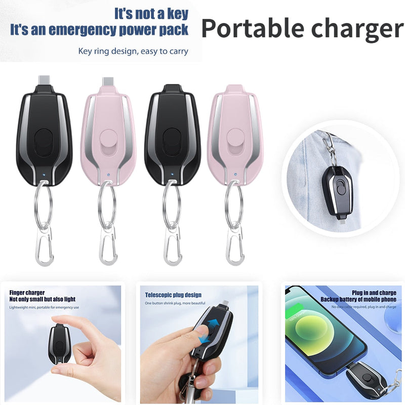 MiniLader™ Sleutelvormige Powerbank | 1500mAh Draagbare Oplader | Waterdicht, Schokbestendig & Compact Ontwerp | iPhone & Android Compatibel
