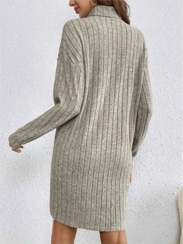 Eliana™ | Dames Gebreide Coltrui Jurk | Warm en Comfortabel met Lange Mouwen voor de Herfst