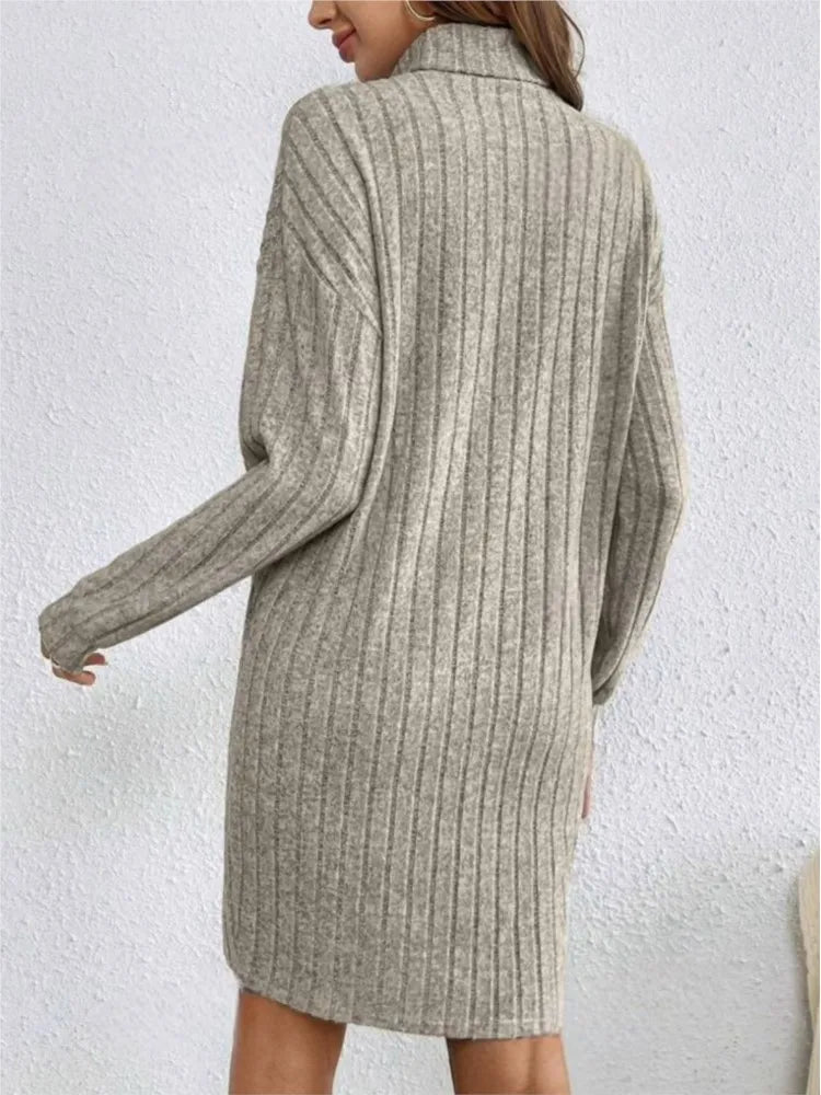 Eliana™ | Dames Gebreide Coltrui Jurk | Warm en Comfortabel met Lange Mouwen voor de Herfst