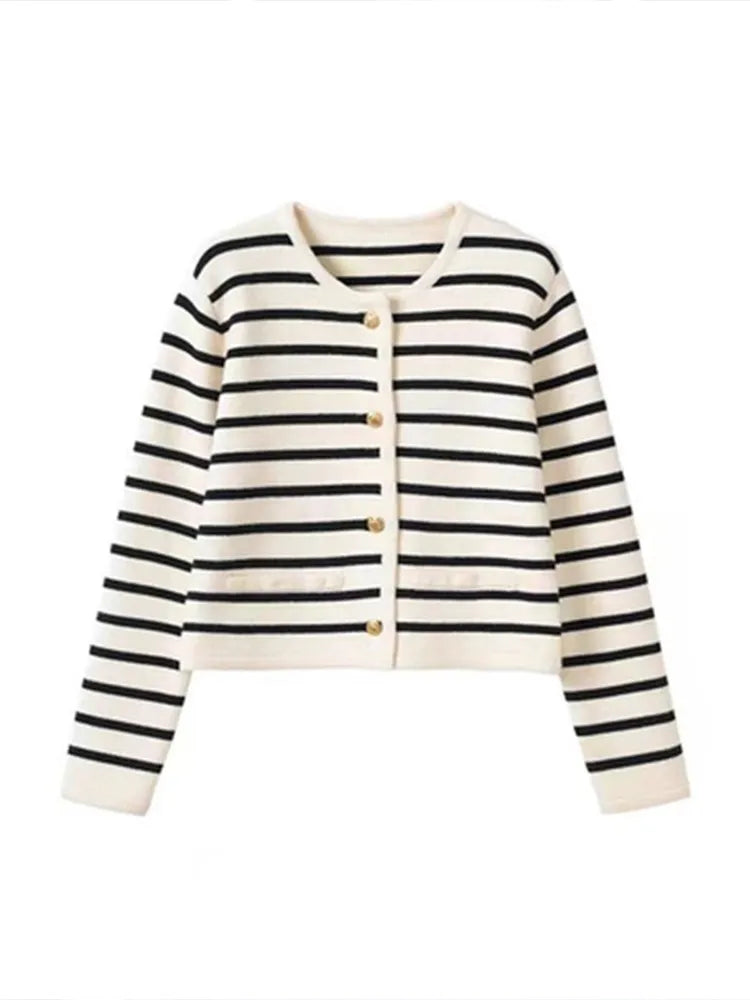 Camille™ Luxe Gestreepte Cardigan