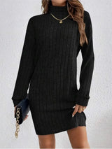 Eliana™ | Dames Gebreide Coltrui Jurk | Warm en Comfortabel met Lange Mouwen voor de Herfst