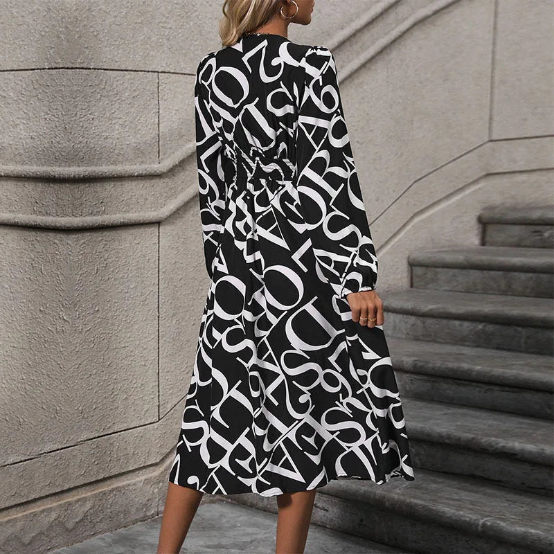 Elena | Elegant geometrisch ontworpen damesjurk