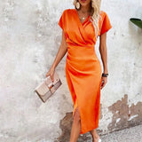 Willa - Casual Short Mini Dress with V-Neck