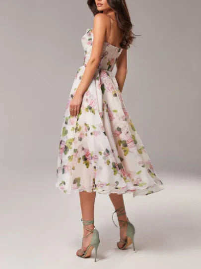 Heidi-Mode | Elegante Bloemen Midi Jurk