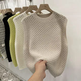 Dames Gebreide Trui | Mouwloos | Ademend & Tijdloos Ontwerp