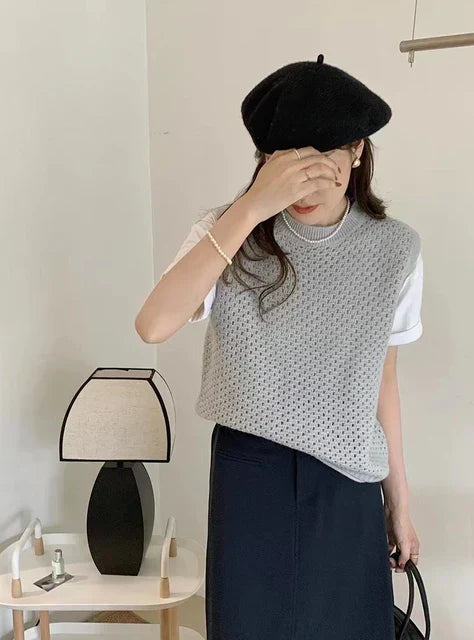 Dames Gebreide Trui | Mouwloos | Ademend & Tijdloos Ontwerp