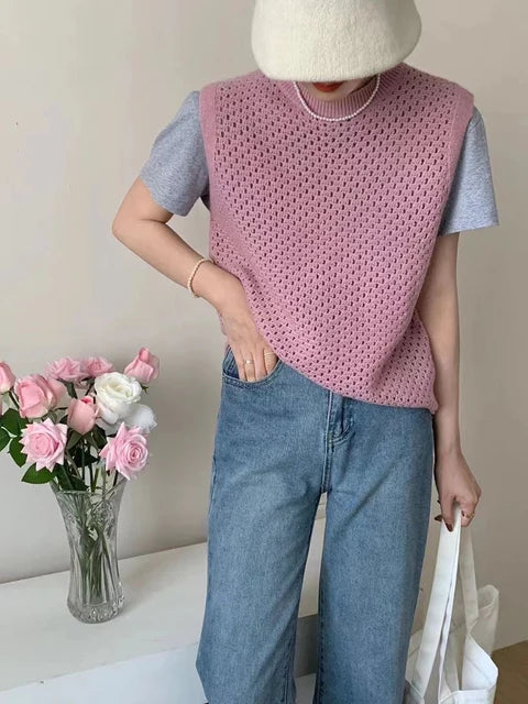 Dames Gebreide Trui | Mouwloos | Ademend & Tijdloos Ontwerp
