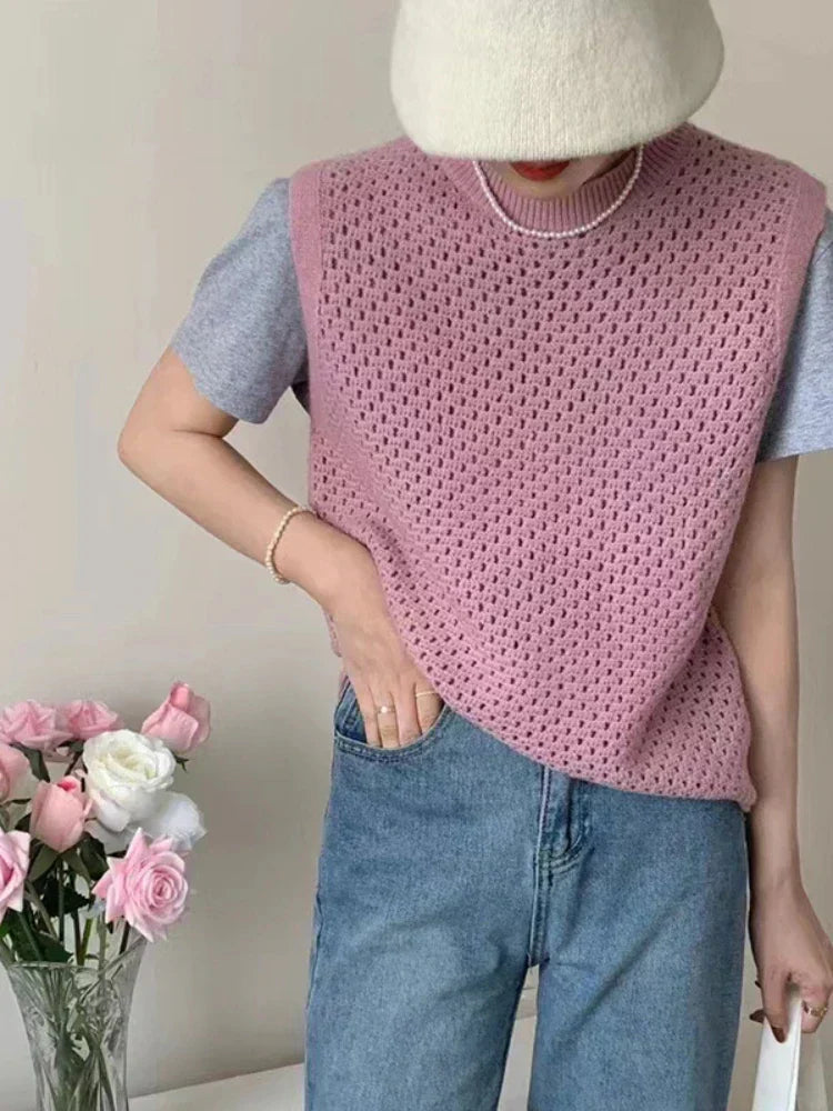 Dames Gebreide Trui | Mouwloos | Ademend & Tijdloos Ontwerp
