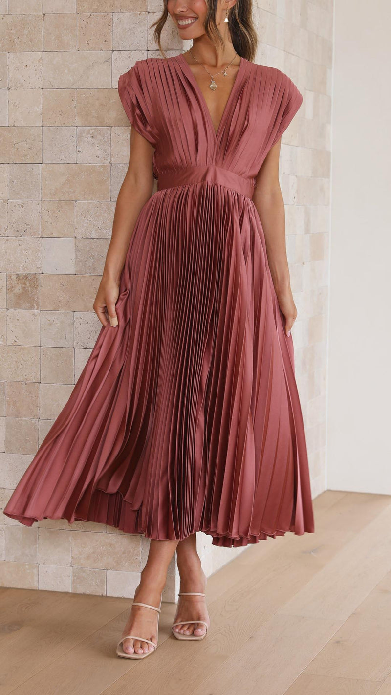 Maria | Elegante en verfijnde geplisseerde jurk