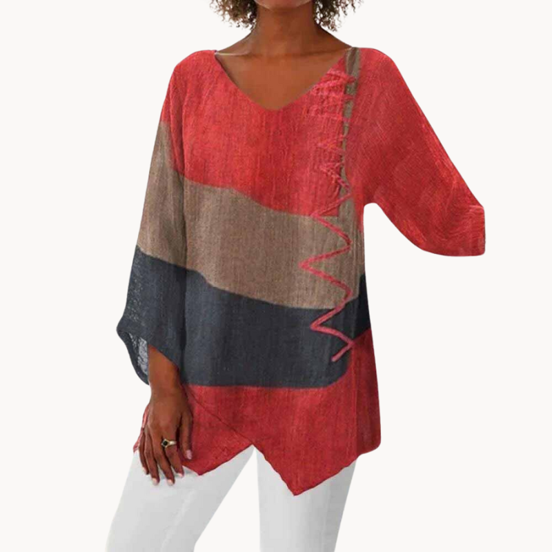 Zorya | Verfijnde drie-kleurige blouse voor dames