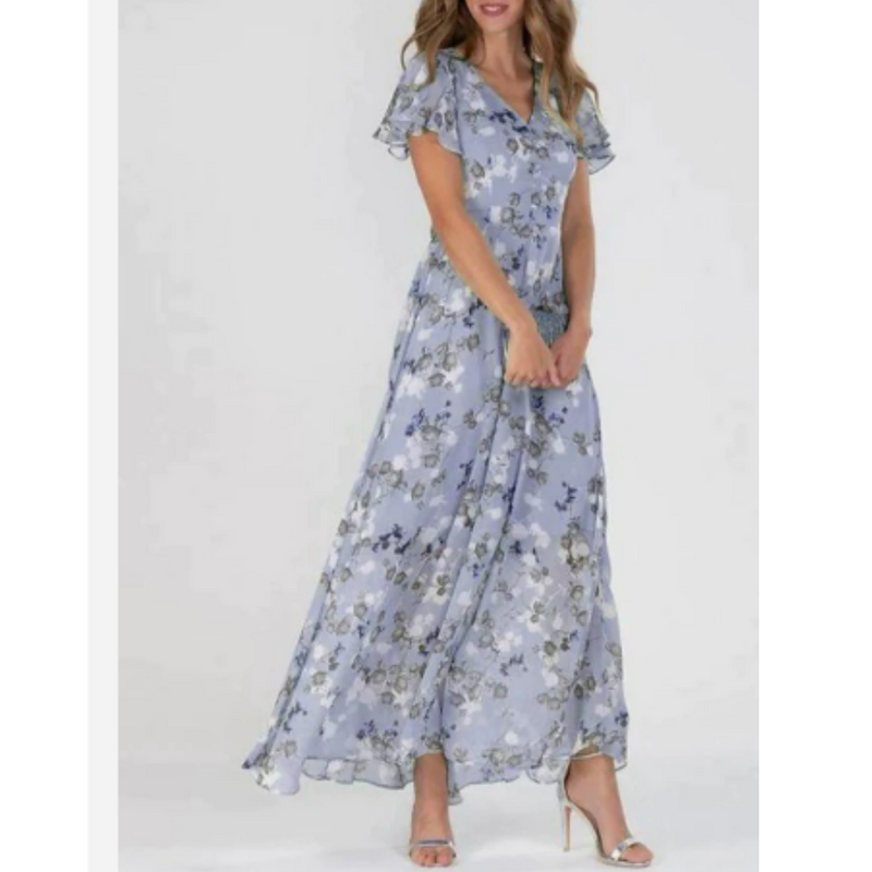 Dames zomer formele bloemrijke bruidsgastjurk | Maxi