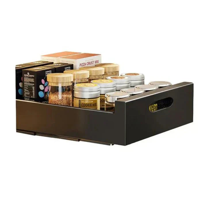 RekMaat Kast Organizer met Uittrekbare Lade | Verstelbaar Rek | Gereedschaploze Montage | Koolstofstaal