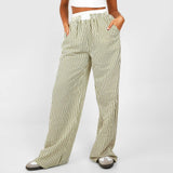 PinStripe™ Wijde Broek met Hoge Taille