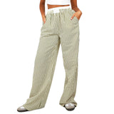 PinStripe™ Wijde Broek met Hoge Taille