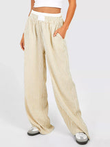 PinStripe™ Wijde Broek met Hoge Taille