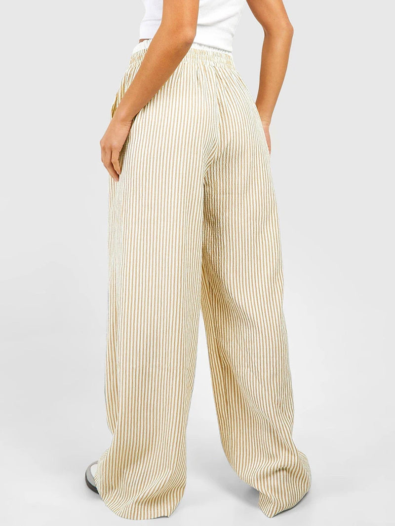 PinStripe™ Wijde Broek met Hoge Taille