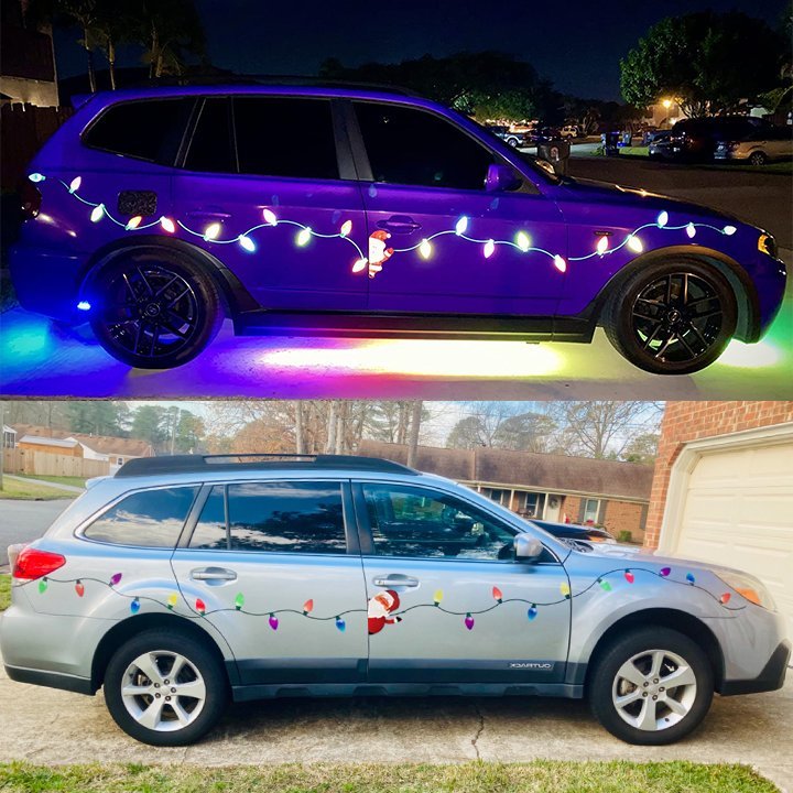 Kerst Auto Magneten | RadiantBulbs™ | Reflecterend | Set met Levendige Kleuren