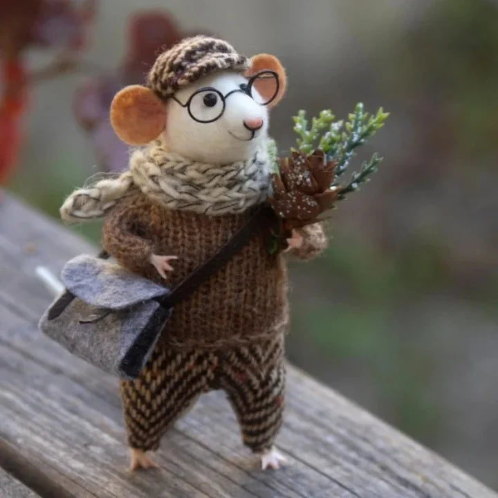 Kerst Ornament | Handgemaakte Viltmuis | Duurzaam & Decoratief