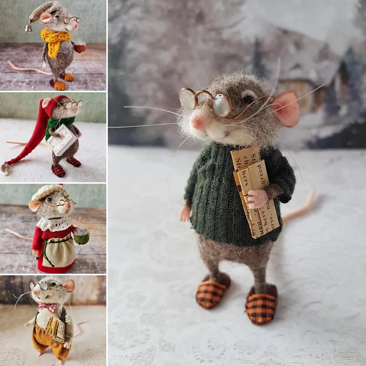 Kerst Ornament | Handgemaakte Viltmuis | Duurzaam & Decoratief