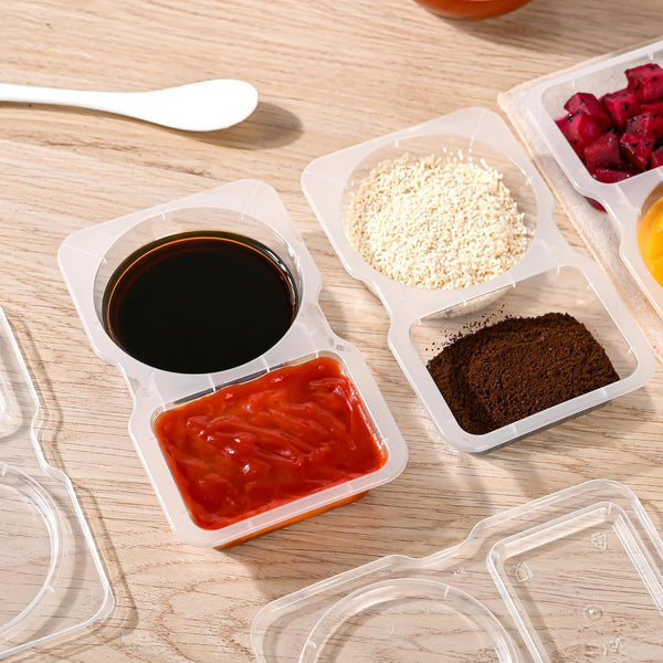 Voedselcontainer met Dubbel Compartiment | Lekvrij & BPA-vrij Plastic | Compact en Herbruikbaar