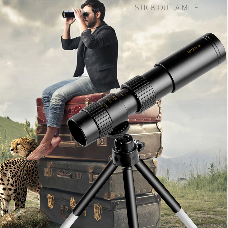 Monoculair Telescoop | 10–300X Zoom | Nachtzicht | Waterdicht & Schokbestendig | Compact Titanium