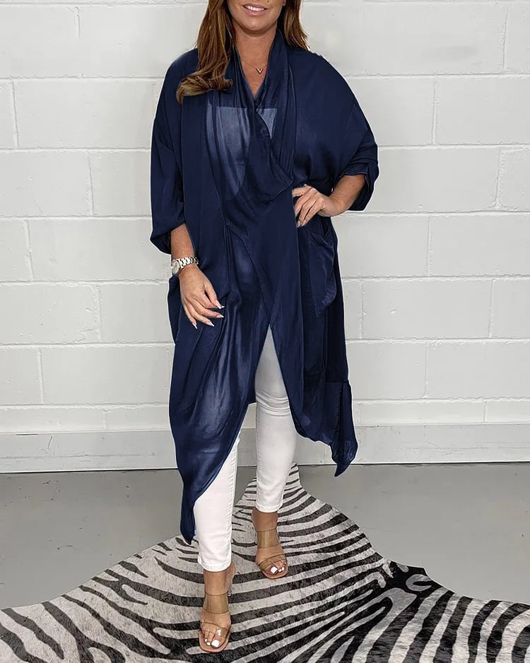 Dames V-hals Top | Losvallend Design | Vloeiende Stof met Luxe Glans
