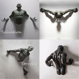 Decoratief Wandbeeld | Resin Kunstwerk | Abstracte Mensfiguren | Ophangbaar | Meerdere Maten