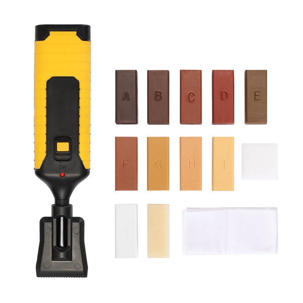 Hout Reparatieset | Laminaat & Meubel Krassen Herstellen | 11 Wasblokjes + Smeltpen