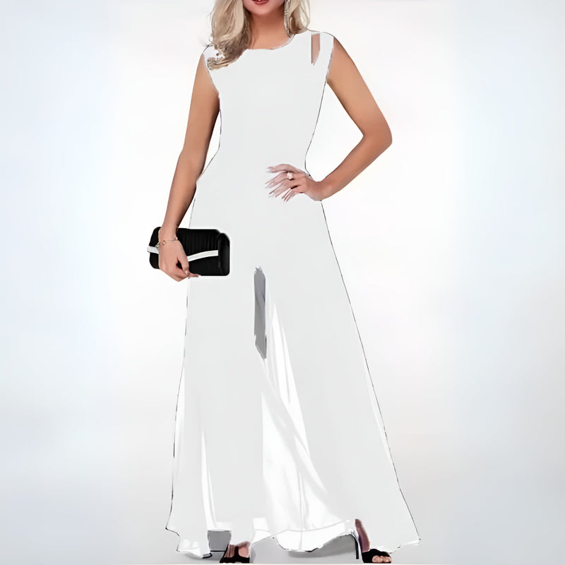 Mouwloze jumpsuit met wijde pijpen voor dames | Zomer