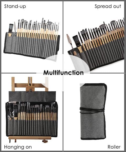 Professionele Verfkwasten Set 24-delig | Houten Handvat | Inclusief Paletmes