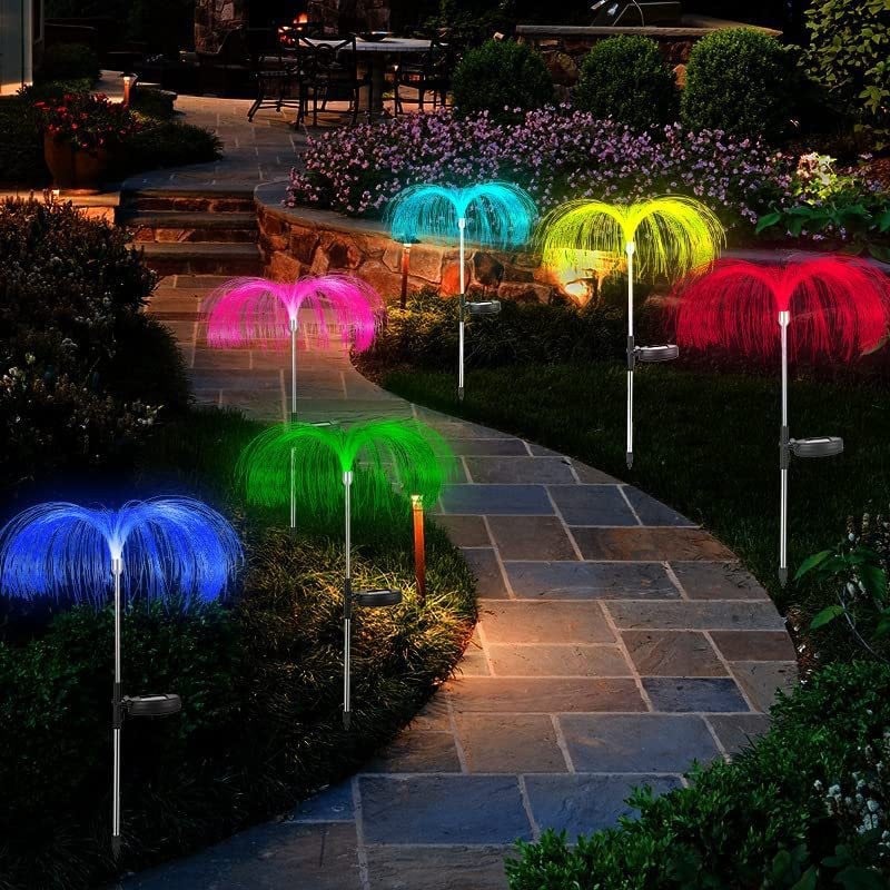 Solar Tuinlamp | Kikkerdril Jellyfish Design | Warm Wit & Kleurenwissel | 75 cm | Waterdicht