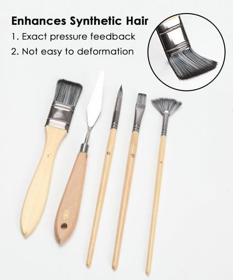 Professionele Verfkwasten Set 24-delig | Houten Handvat | Inclusief Paletmes