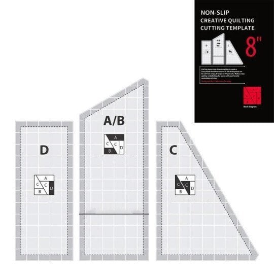 Creatieve Quilt Snijmal | Multi-Patroon | Geschikt voor Stoffen Restjes | 20 cm Quiltblokken