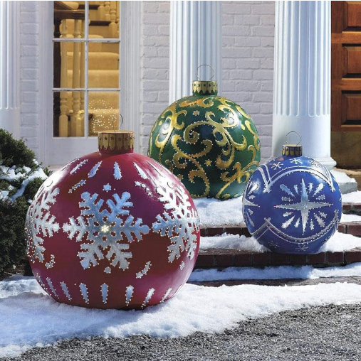 Kerst Opblaasbare Bal | Buitendecoratie | Weerbestendig PVC | 60 cm | 11 Stijlen