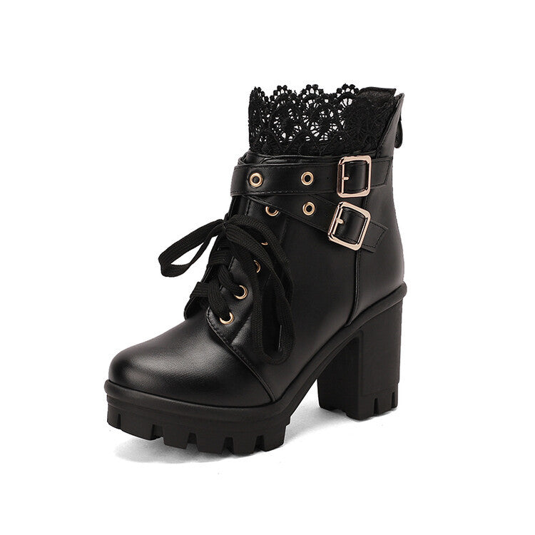Cozenia™ | Modieuze veterschoenen met stevige hak