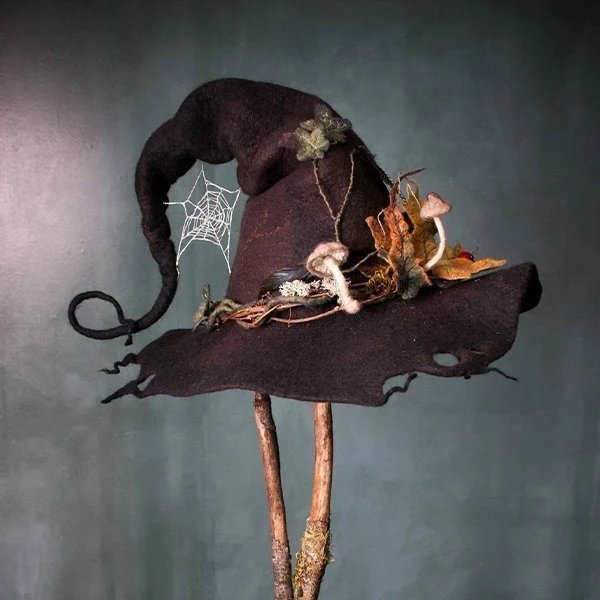 Halloween Heksenhoed | Handgemaakt | Zacht Wolvilt | One Size Volwassenen