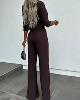Dames Jasje & Rechte Hoge Taille Broek Set | Effen Kleur | Chic & Comfortabel