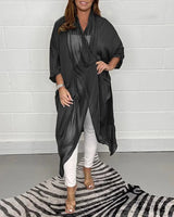 Dames V-hals Top | Losvallend Design | Vloeiende Stof met Luxe Glans