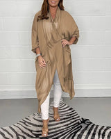 Dames V-hals Top | Losvallend Design | Vloeiende Stof met Luxe Glans