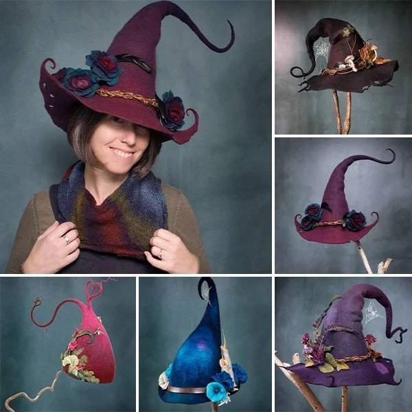 Halloween Heksenhoed | Handgemaakt | Zacht Wolvilt | One Size Volwassenen