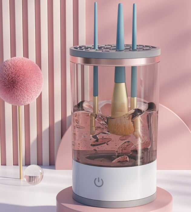 Elektrische Make-up Borstelreiniger | Automatisch Reinigen & Drogen | Compact Ontwerp 16×9cm