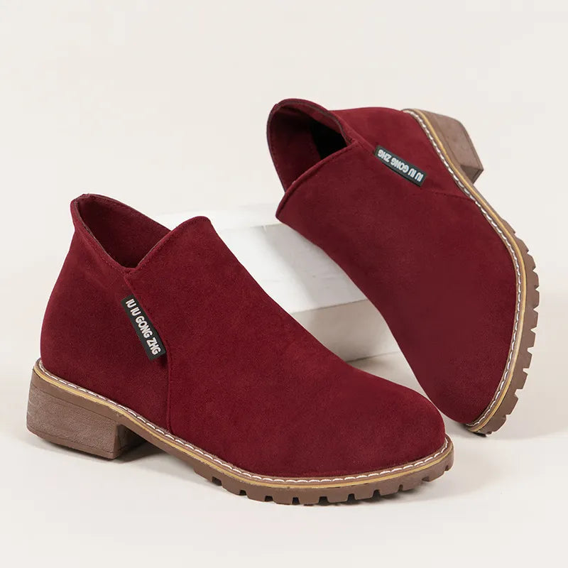 Dames Enkelboots | Dikke Zool | Hoogwaardig Kunstleer | Comfortabel