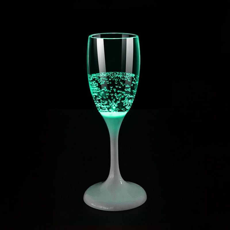 LED Wijn- en Champagneglazen | 6 Kleuren | Vloeistof Geactiveerd | Herbruikbaar | Set van 2 Stuks