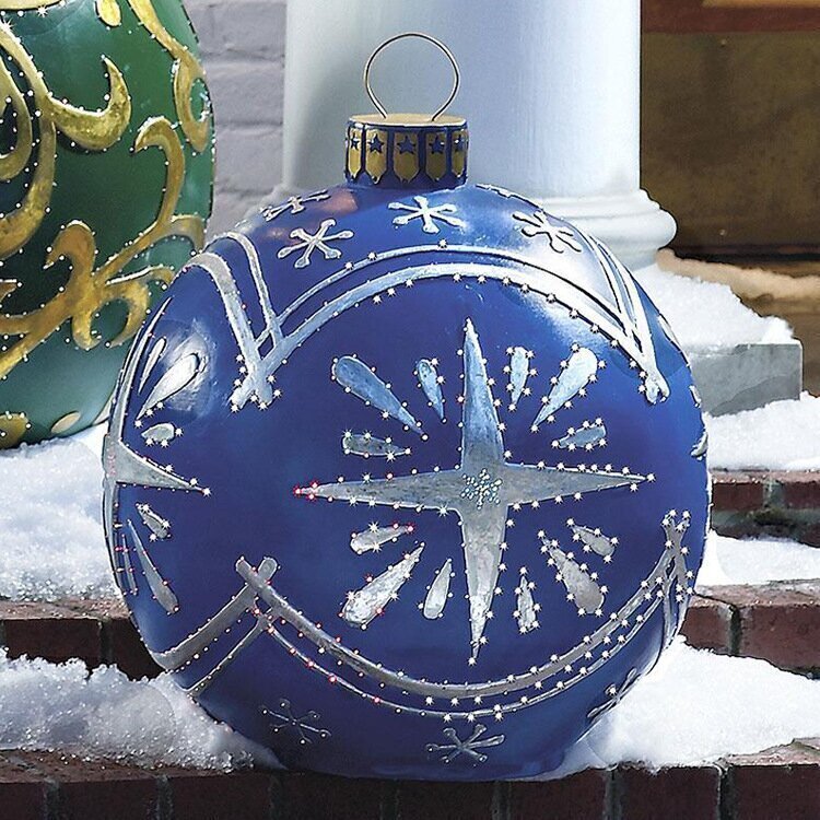 Kerst Opblaasbare Bal | Buitendecoratie | Weerbestendig PVC | 60 cm | 11 Stijlen